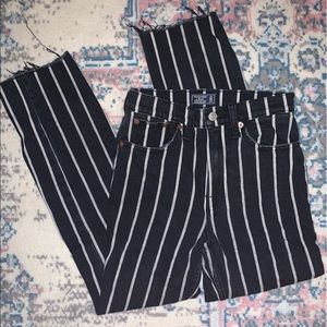 A&F STRIPED JEANS